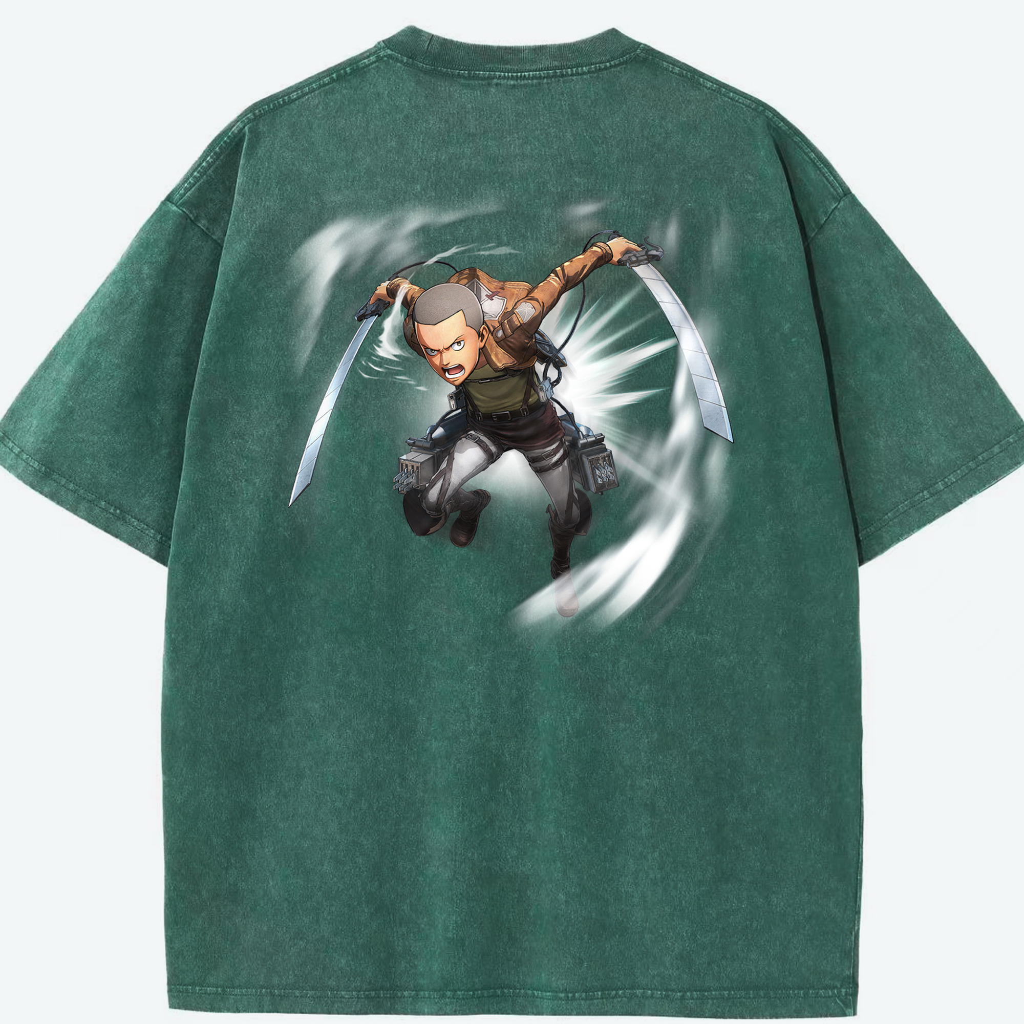 （画像用） 進撃の巨人 コニー·スプリンガー Attack on Titan Connie Springer 綿100% ヴィンテージ風 半袖Tシャツ（背面プリント）